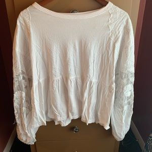 Free People embroidered peplum top
